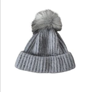 fluffy grey beanie